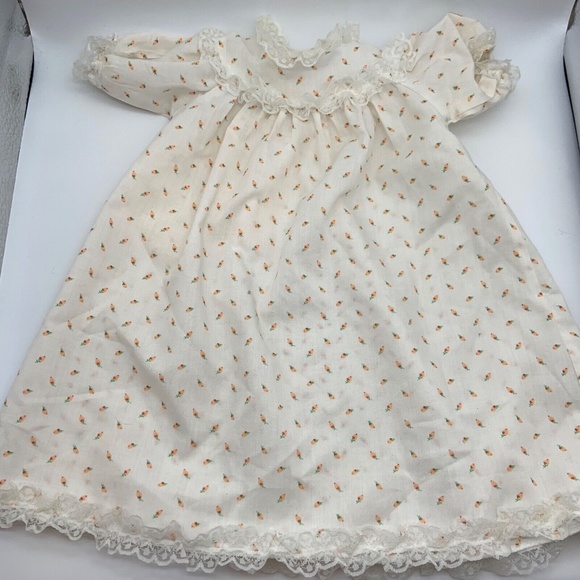 Vintage COLECO Cabbage Patch Kids Original Floral Lace Dress - Picture 1 of 12